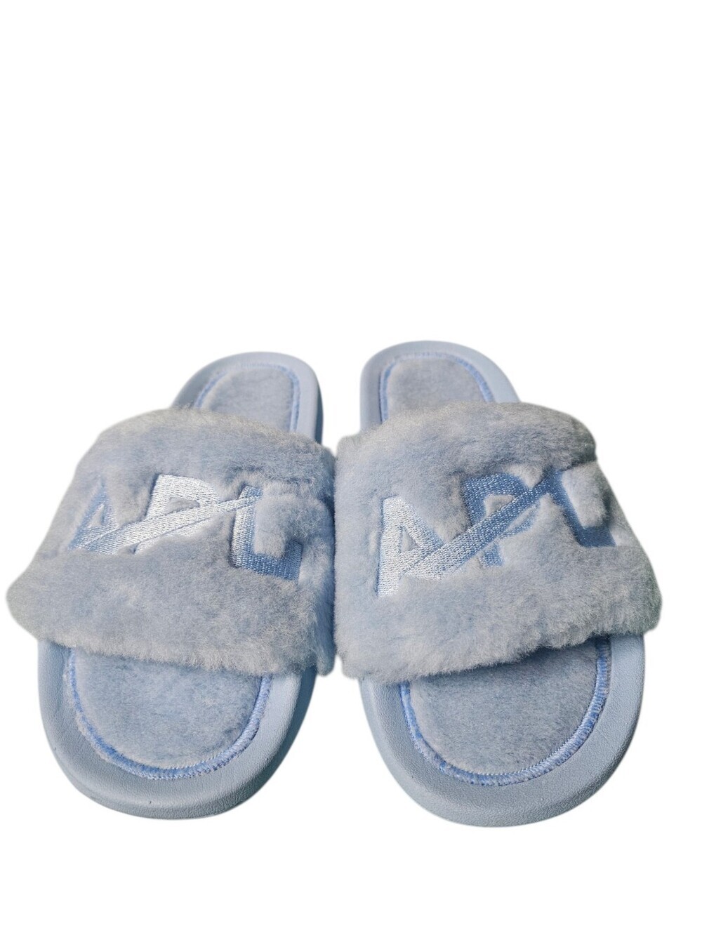 APL Sheepskin Shearling Slides Women Ice Blue 7